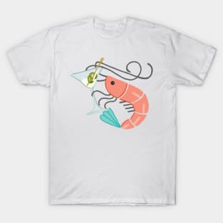 Shrimp with martini glass T-Shirt